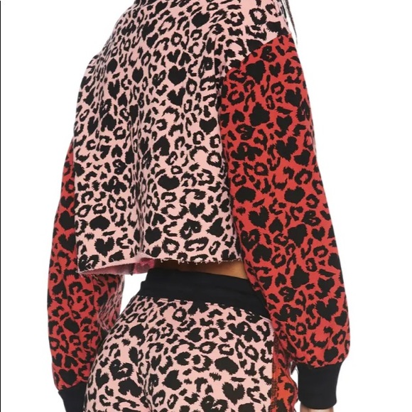 Beach Riot Ava Leopard Print Crop Sweatshirt - Picture 2 of 6